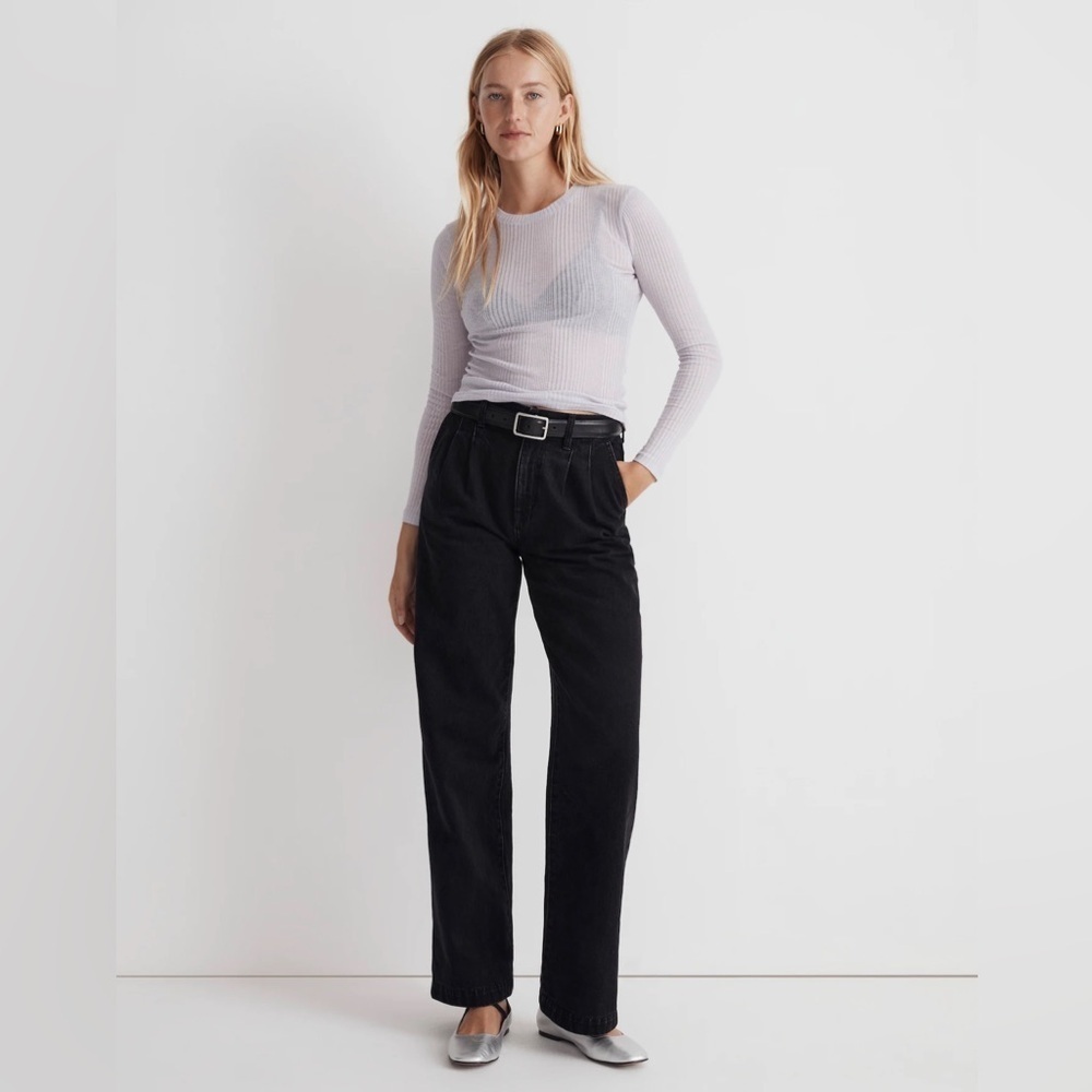 Madewell Variegated Ribbed Crewneck Long-Sleeve Tee NO014